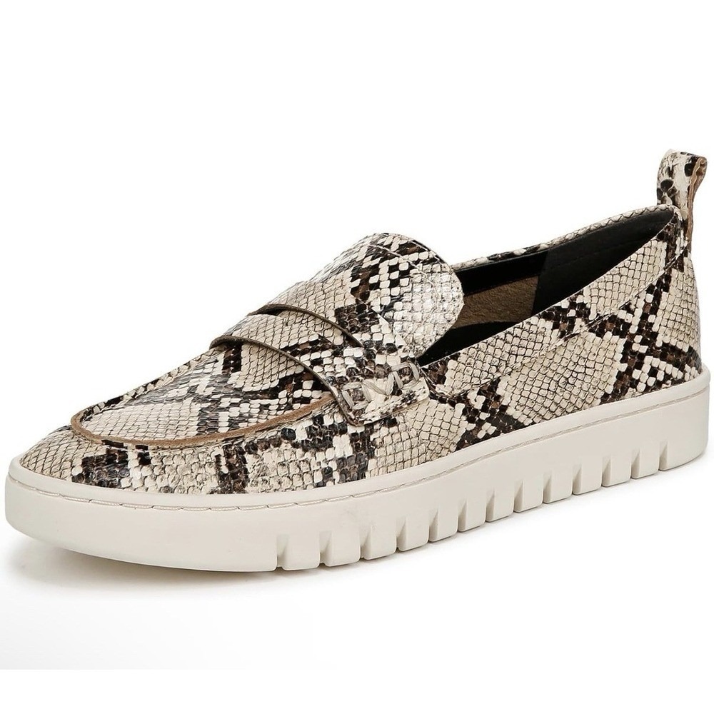 Vionic Uptown Chantel Slip On Loafer Womens 9.5 Wide Ivory Multi Leather New